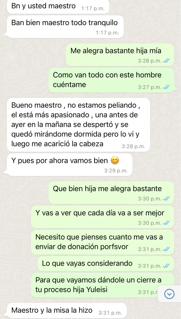 Testimonio real por WhatsApp